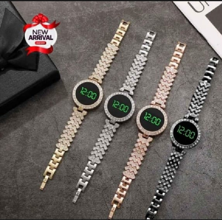 Trending Touch Screen LED Watch With Beautiful Bracelet & Gift Box Packaging For Female Women Girl For Any Occasion Gifts & Personal Use