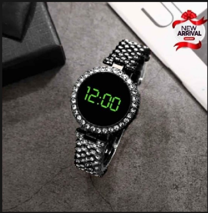 Trending Touch Screen LED Watch With Beautiful Bracelet & Gift Box Packaging For Female Women Girl For Any Occasion Gifts & Personal Use