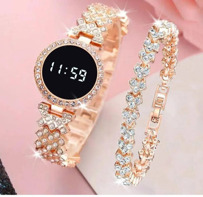 Trending Touch Screen LED Watch With Beautiful Bracelet & Gift Box Packaging For Female Women Girl For Any Occasion Gifts & Personal Use