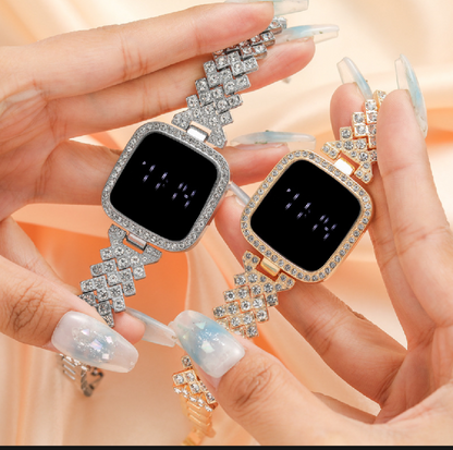 Trending Touch Screen LED Watch With Beautiful Bracelet & Gift Box Packaging For Female Women Girl For Any Occasion Gifts & Personal Use